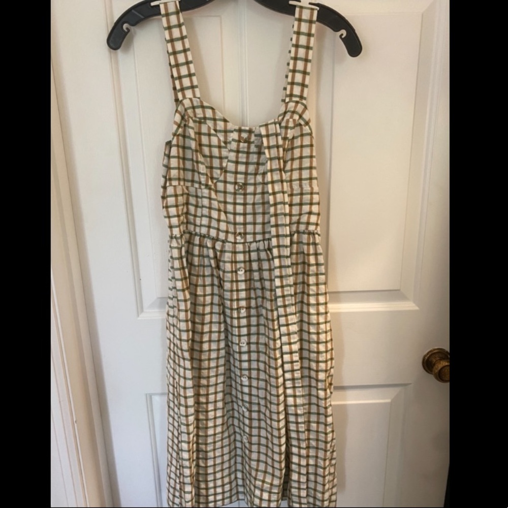 Midi checked JOA dress with belt, size S
